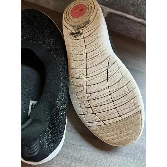 FITFLOP Uberknit Sparkle Black Slip On Flats Size  7 - Picture 12 of 13